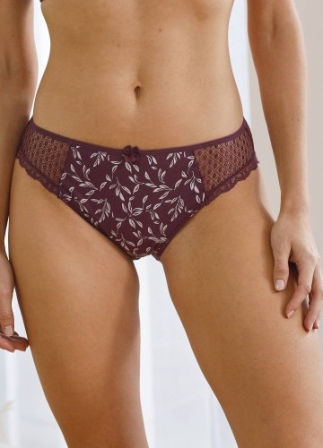 Sada 4 kalhotek midi Tropea zn. Confidence Lingerie®, jednobarevné + s potiskem listů