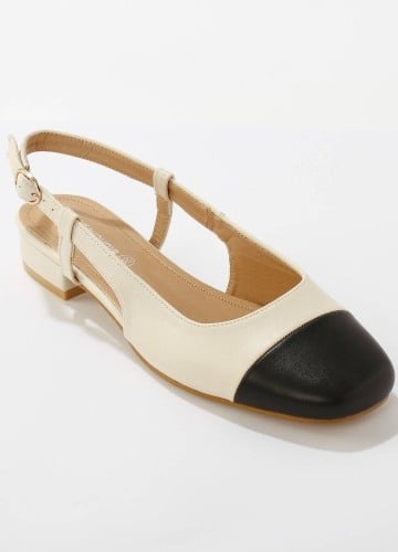 Dvoubarevné slingback lodičky