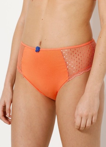 Sada 4 jednobarevných kalhotek maxi Tropea zn. Confidence Lingerie® z pružné bavlny a krajky