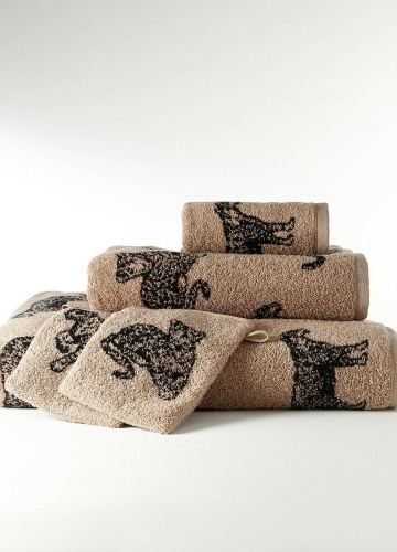 Froté sada koupelnového textilu s motivem leoparda 450g/m2