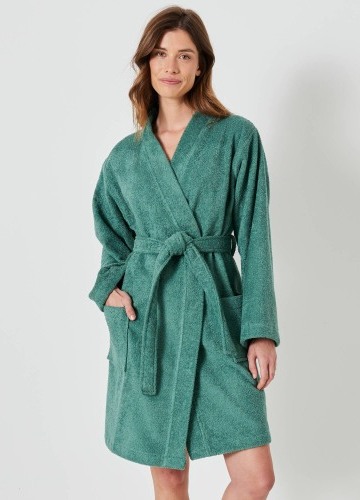 Krátký unisex župan s kimono límcem