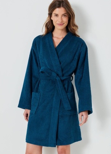 Krátký unisex župan s kimono límcem
