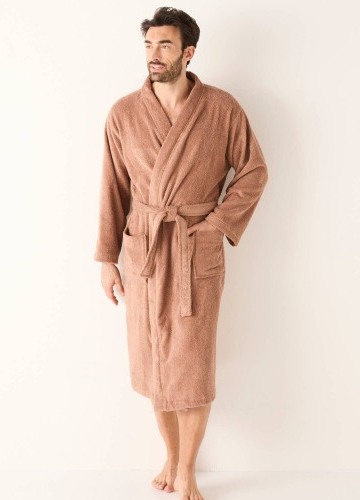 Jednofarebný župan pre dospelých z buklé froté zn. Colombine® s kimono golierom