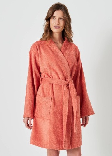 Krátký unisex župan s kimono límcem