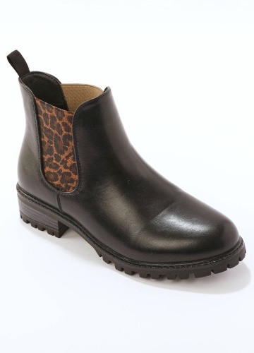 Nízké kozačky chelsea s leopardím vzorem