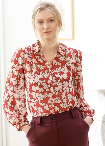 Šifonová halenka s potiskem květin