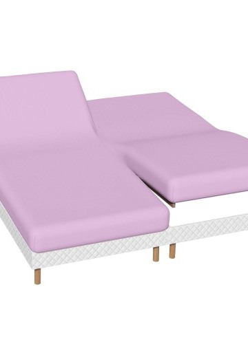 Jednobarevné napínací prostěradlo na polohovací postel, flanel, hloubka rohů 26 cm