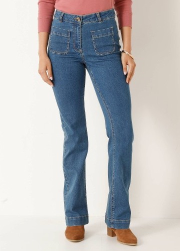 Bootcut kalhoty s našitými kapsami