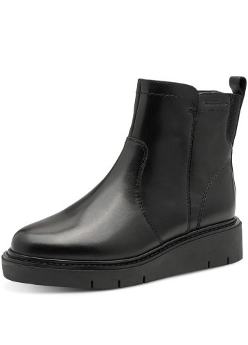 Nízké kožené kozačky Comfort Tamaris® pro širší chodidla
