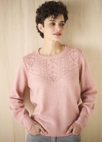 Pulovr s ažurovým vzorem