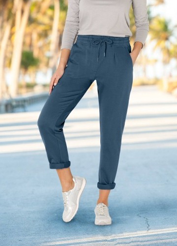 Moltonové jogging kalhoty s pružným pasem