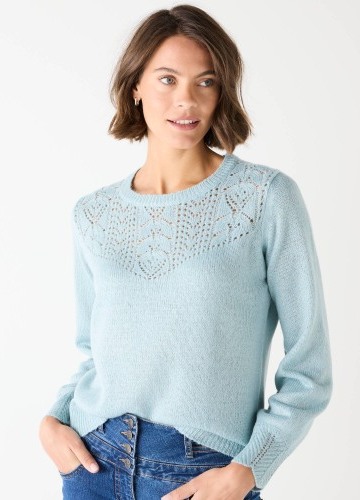 Pulóver s ažúrovým vzorom