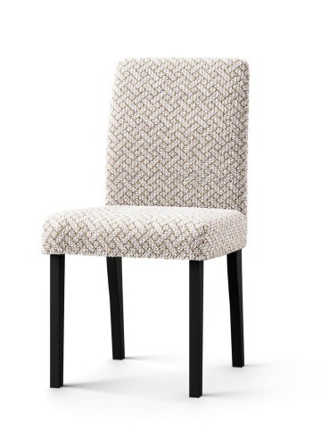 Pružný žabkovaný poťah z mikrovláknas ratanovým vzorom, na stoličku