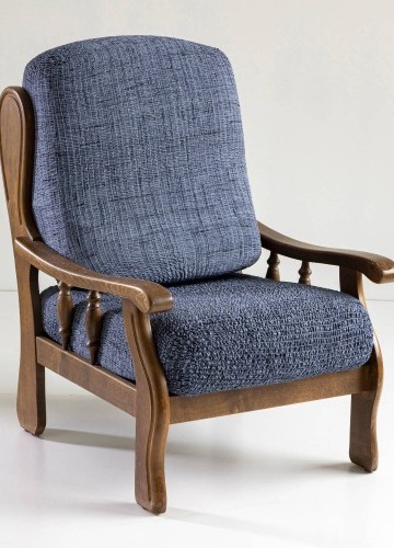 Žabičkovaný potah z mikrovlákna s potiskem textury, na rustikální křeslo