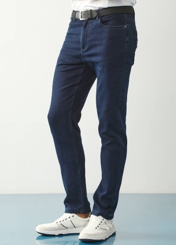 Rovné džínsy s 5 vreckami zo strečového denimu pre postavu 170 až 178 cm