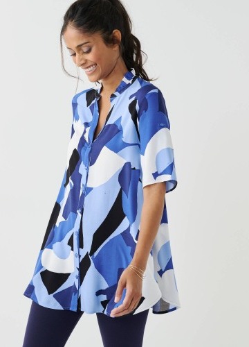 Tunika na knoflíčky s  grafickým potiskem
