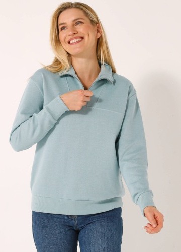 Mikina se stojáčkem na zip, z česaného moltonu