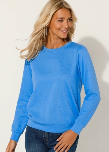 Mikina z česaného moltonu s kulatým výstřihem