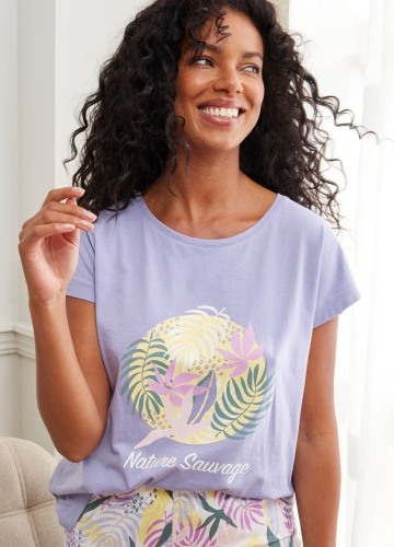 Pyžamové tričko s krátkými rukávy a potiskem Nature Sauvage