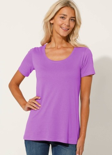 Jednobarevné tričko s kulatým výstřihem, bio bavlna