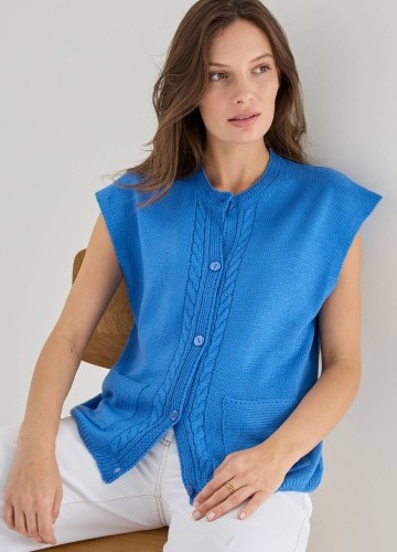 Sveter bez rukávov z úpletu so vzorom