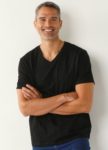 Sada 3 triček s výstřihem do V a krátkými rukávy