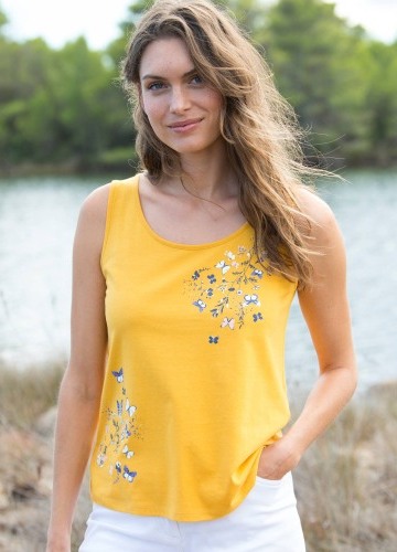 Top so stredovou potlačou motýľov