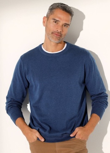 Pulovr s kulatým výstřihem a dlouhými rukávy