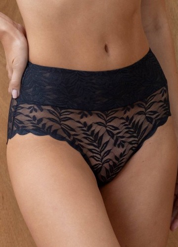 Sada 2 diskrétních kalhotek s vysokým pasem a krajkou