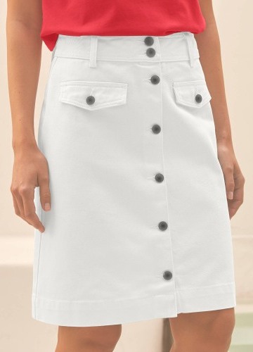 Krátka rozšírená sukňa na gombíky