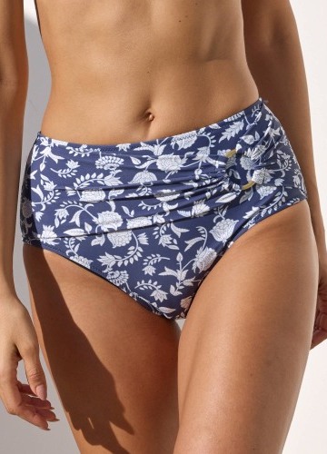 Plavkové kalhotky Saglia s vysokým pasem a potiskem