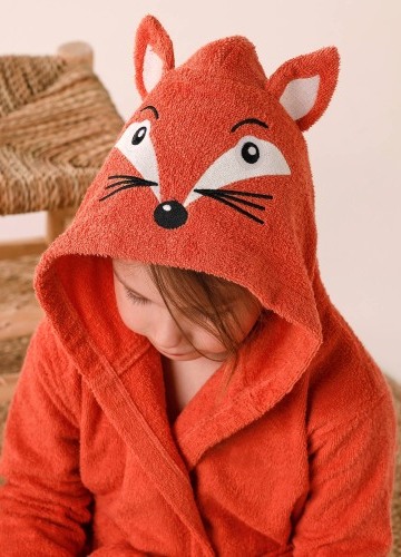 Detský župan z buklé froté zn. Colombine® s motívom líšky na kapucni