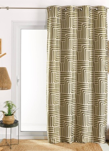 Žakárový závěs s potiskem čar