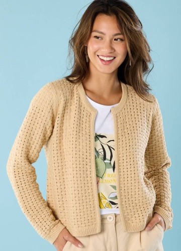 Krátký kardigan se vzorem, pro menší postavu