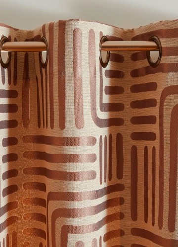 Žakárový závěs s potiskem čar