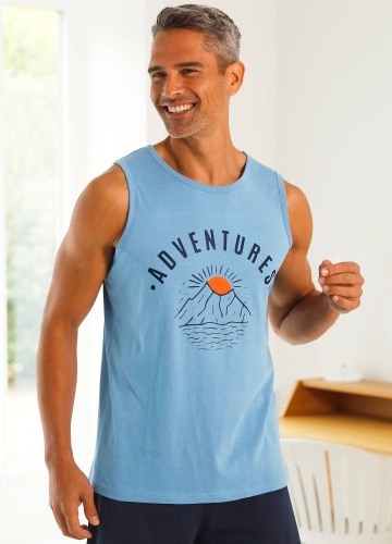 Pyžamové tílko se středovým potiskem