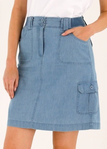 Krátká džínová sukně s kapsami