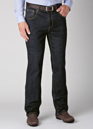 Rovné strečové džínsy zaoblené pod bruchom a vnútornou dĺžkou 72 cm