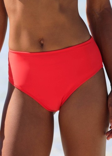 Plavkové jednobarevné kalhotky s vysokým pasem Solaro