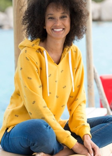 Moltonová mikina s kapucí a potiskem