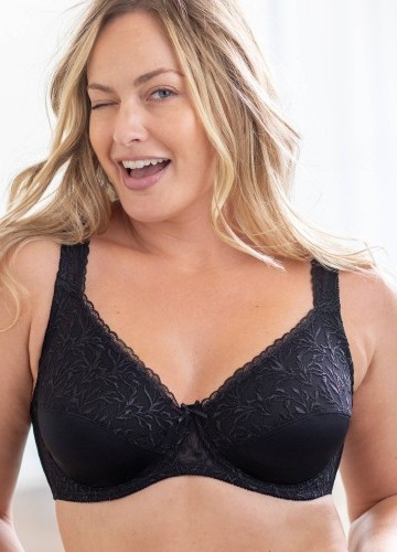 Sada 2 zmenšujících podprsenek z mikrovlákna a vyšívaného tylu, s kosticemi