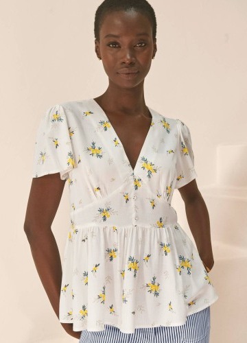 Blúzka s kvietkovanou
potlačou