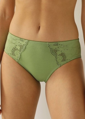 Sada 2 jednobarevných kalhotek midi Olbia zn. Confidence Lingerie s ažurovou výšivkou