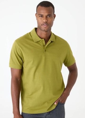 Jednobarevné polo tričko z piké úpletu, s krátkými rukávy
