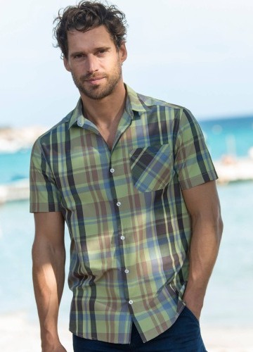 Kostkovaná košile s krátkými rukávy, s motivem maxi kostky