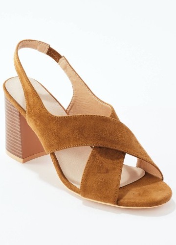 Sandály s překříženými pásky, na podpatku