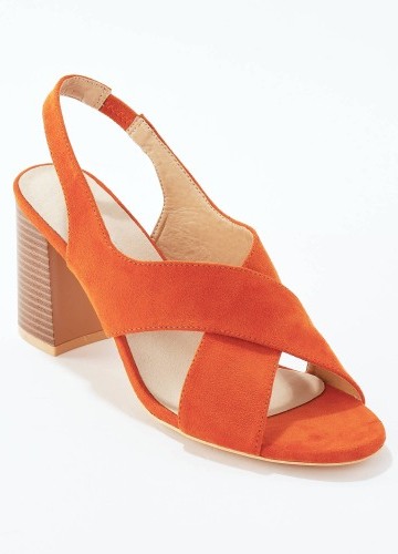 Sandály s překříženými pásky, na podpatku