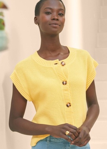 Úpletový sveter s krátkymi rukávmi