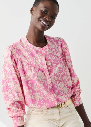 Blúzka na gombíky s potlačou