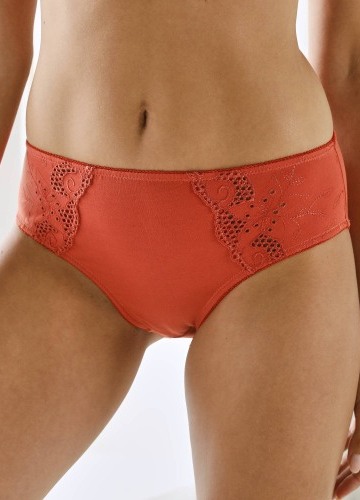 Sada 2 jednobarevných kalhotek midi Olbia zn. Confidence Lingerie s ažurovou výšivkou